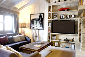 living room with alpine decoration in Sierra Nevada